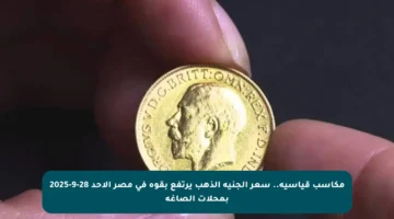 مكاسب قياسية.. سعر الجنيه الذهب يرتفع بقوة في مصر الأحد 28-9-2025 بمحلات الصاغة